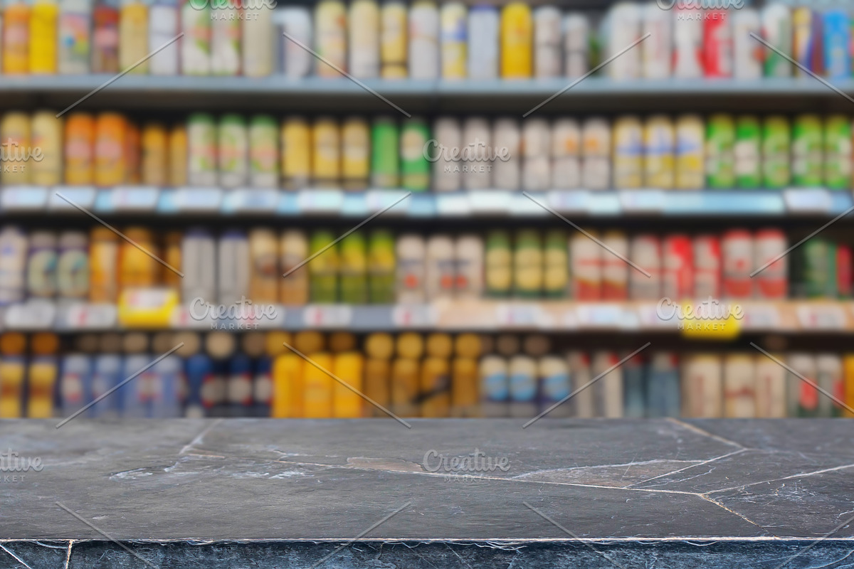 Grocery Store Shelves with Wooden Ta, a Food & Drink Photo by idea_design (Photo 1 of 10)