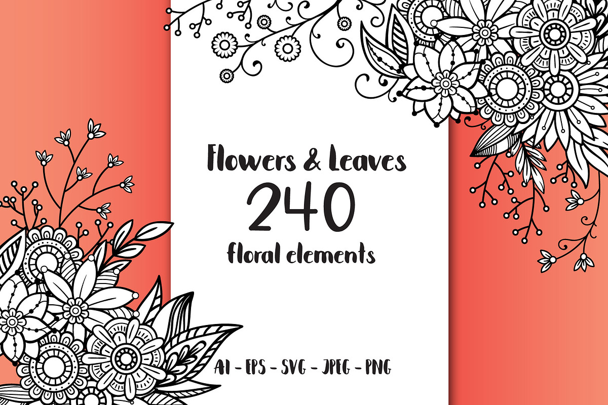 Floral Doodles Collection, a Decorative Illustration by Elinorka (Photo 1 of 14)