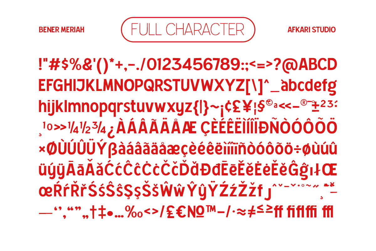 Bener Meriah - Sans Serif Family, a Sans Serif Font by Afkari Studio (Photo 12 of 12)