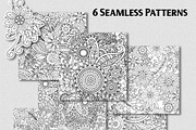 6 Floral Seamless Patterns, a Pattern Graphic by Elinorka (Thumbnail 3 of 5)