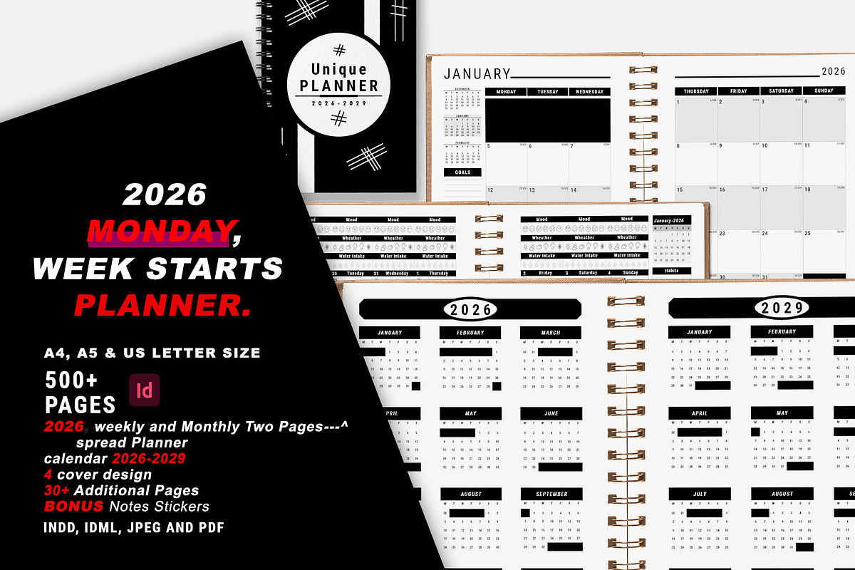 2026 Monday Start Ultimate Planner, a Stationery Template by MNT-Creator (Photo 1 of 10)