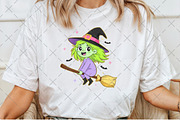Whimsical Halloween Witch PNG, an Illustration by Craft Nest (Thumbnail 5 of 6)