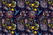 2 Fantasric Floral Patterns, a Pattern Graphic by Sunny_Lion (Thumbnail 3 of 3)