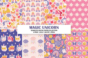 Magic Unicorn Seamless Digital Paper