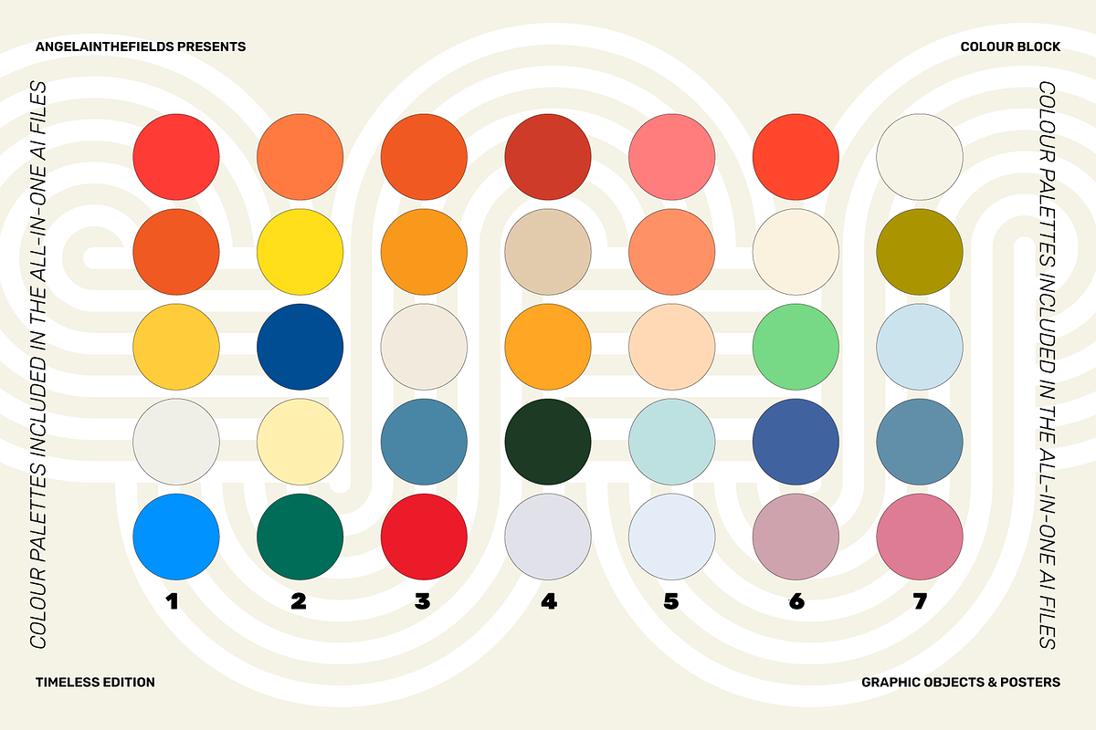 Retro Colour Block Vector Objects, an Object Graphic by angelainthefields (Photo 23 of 23)