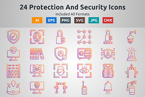 Line Filled Circle Protection Icons