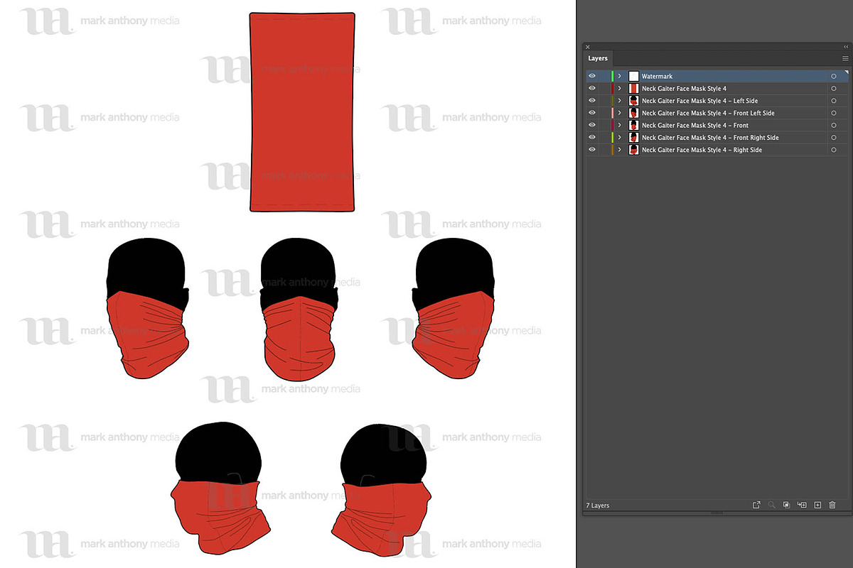 Neck Gaiter - Template Mockup, a Mask Mockup by Mark Anthony Media (Photo 4 of 4)