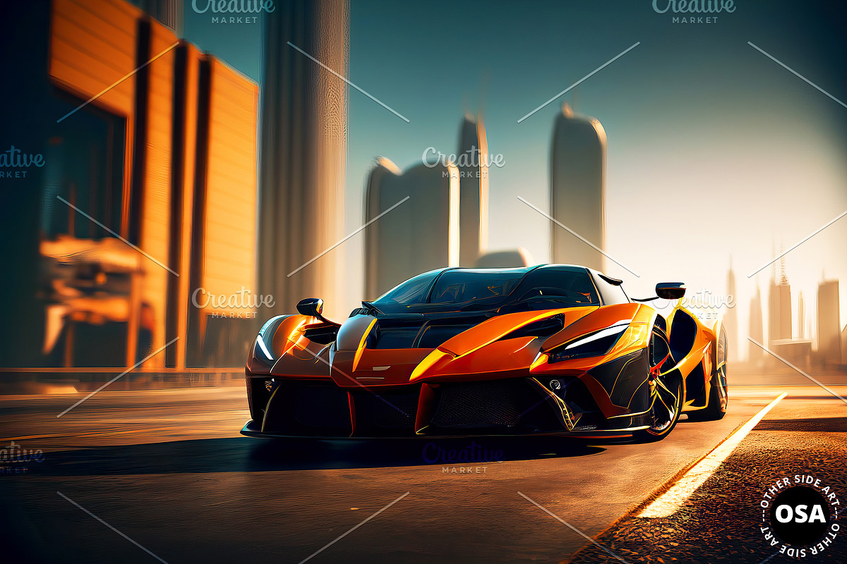 Supercar in the City Illustration, a Wallpaper Graphic by Other Side Art (Photo 2 of 8)