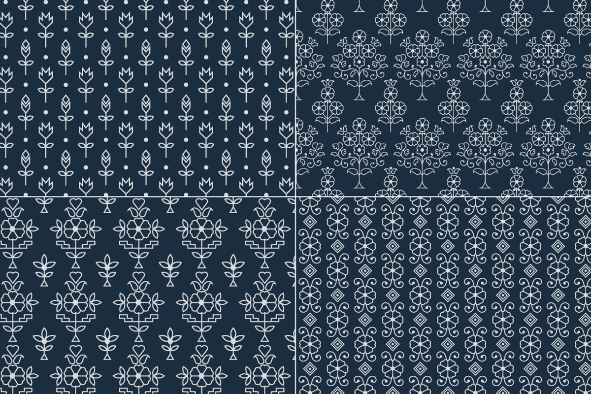 Indigo Blue Seamless Indian Patterns, a Pattern Graphic by Melissa Held ...