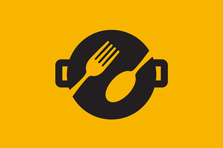 pan cooking fork spoon  taste logo, a Branding & Logo Template by devastd