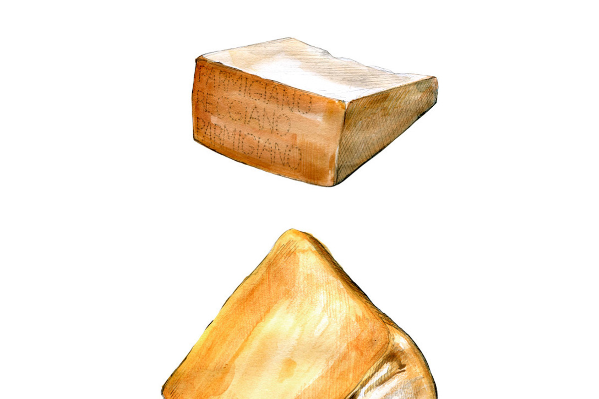 PARMIGIANO CHEESE WATERCOLOR, a Food Illustration by wedraw (Photo 3 of 3)