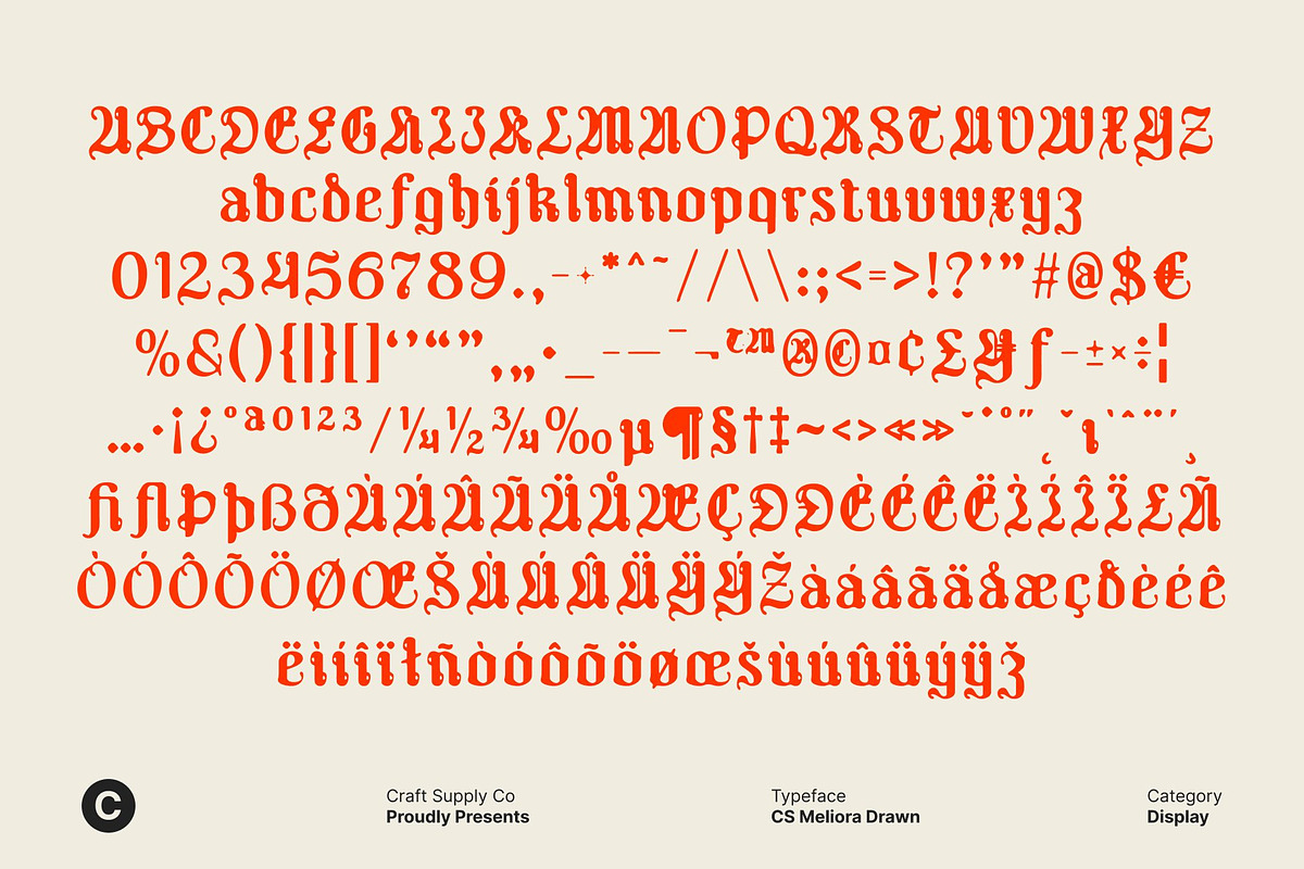 CS Meliora Drawn, a Blackletter Font by Craft Supply Co. (Photo 8 of 8)