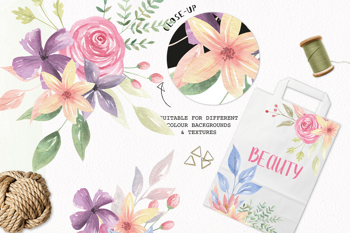 Wedding Bouquet Clipart Flowers, an Illustration by Bloomella (Photo 4 of 5)