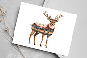 Watercolor Reindeer Christmas, an Illustration by Canvas Craft (Thumbnail 5 of 8)