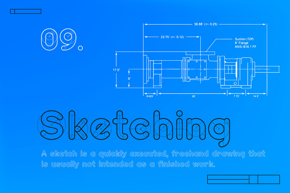 Planny blueprint font, a Script Font by kaer_shop (Photo 2 of 6)