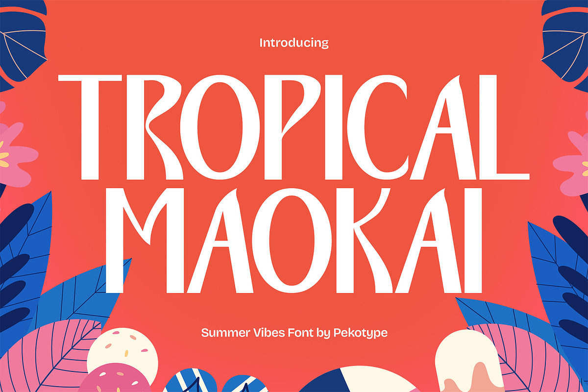 Tropical Maokai - Groovy Summer Font, a Sans Serif Font by Pekotype (Photo 1 of 14)