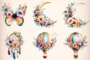 Watercolor Spring Boho Clipart, an Illustration by Digital Artistic99 (Thumbnail 4 of 8)