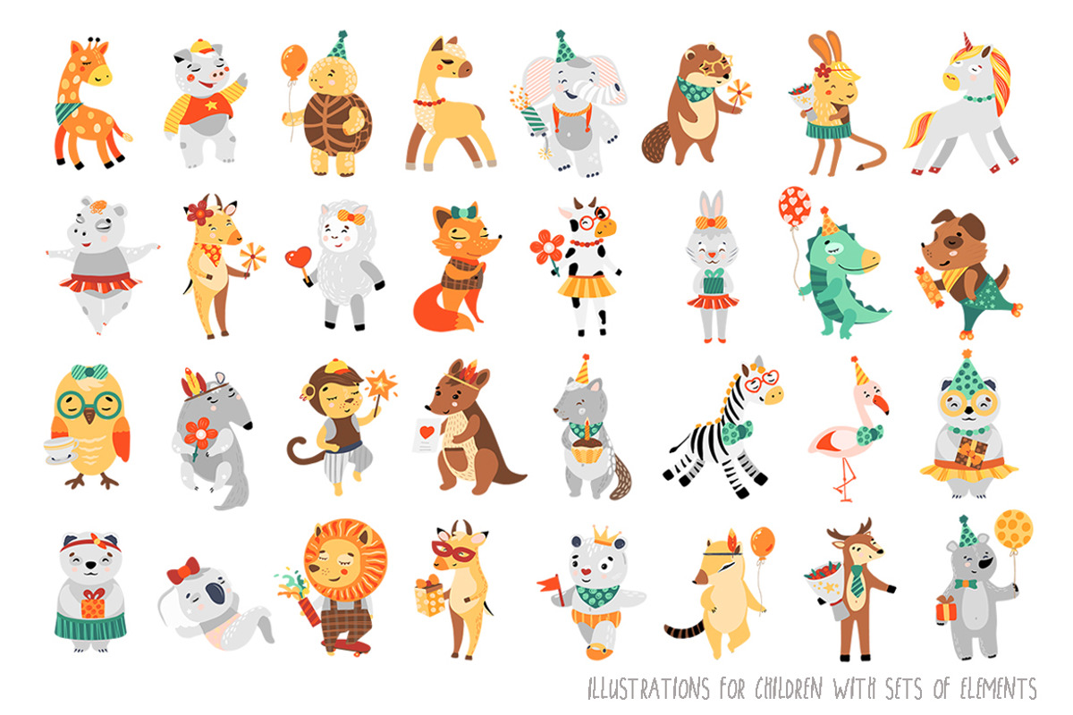 Happy Birthday. Kids illustrations., an Animal Illustration by Luba Vega (Photo 4 of 20)