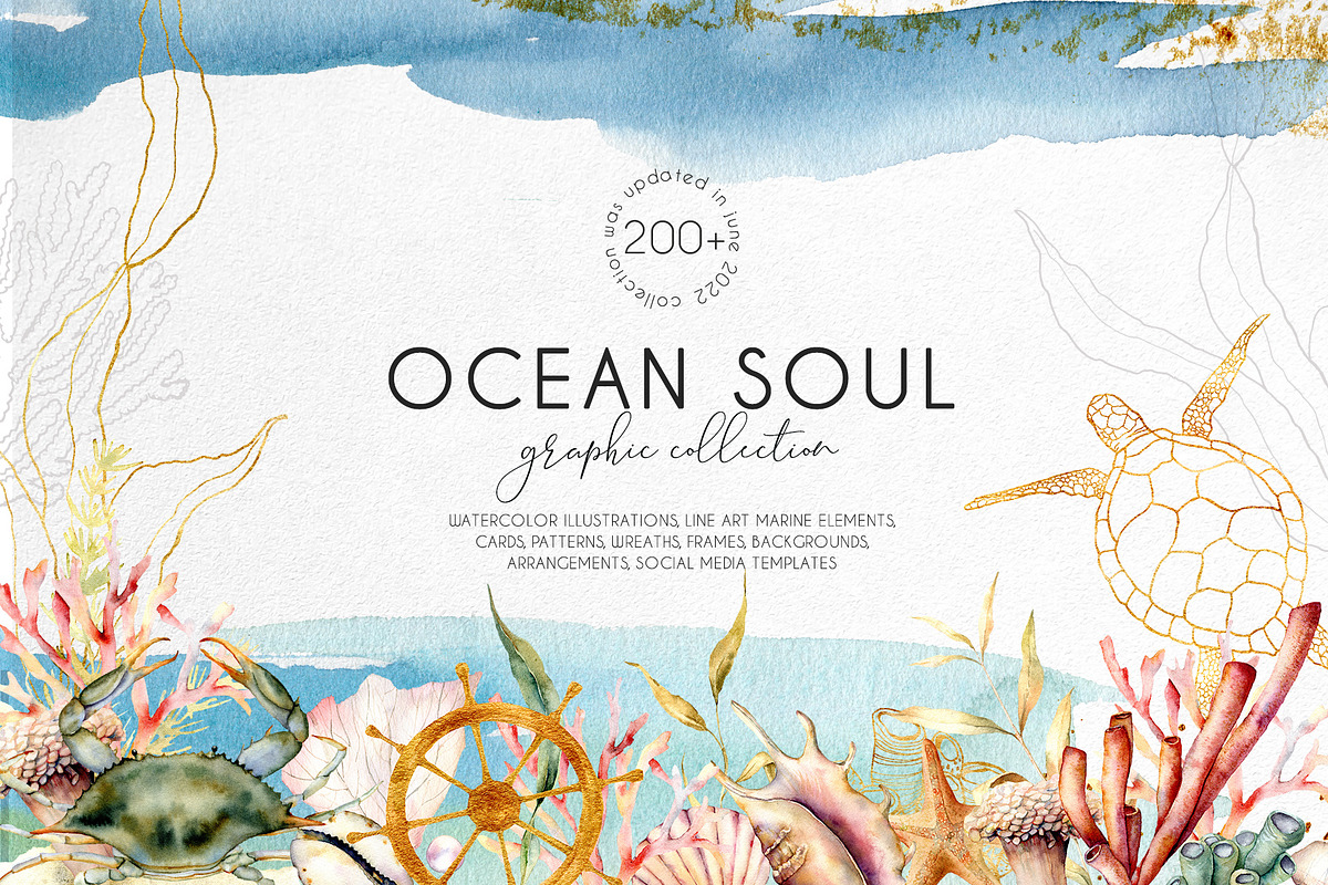 Ocean watercolor sea animal nautical, an Animal Illustration by Yuliya Derbisheva (Photo 1 of 11)