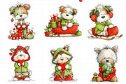 Whimsical Christmas Fluffy Dogs Clip, an Illustration by Daily.Designs (Thumbnail 8 of 8)