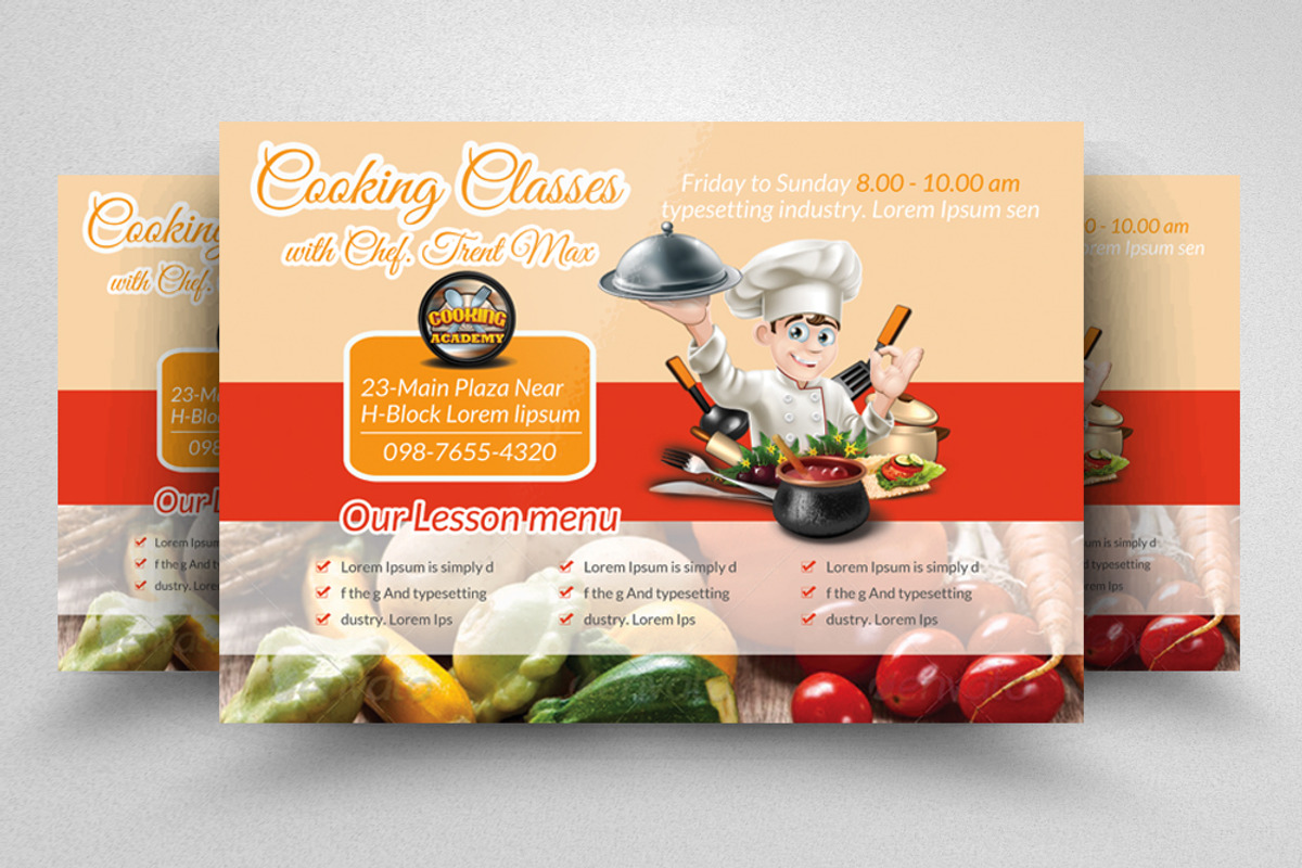 Cooking Class Horizontal Flyer, a Flyer Template by Psd Templates (Photo 1 of 3)
