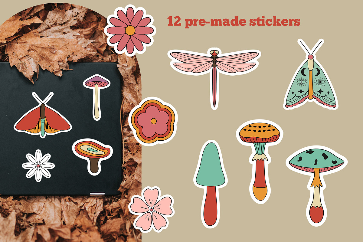 Retro Groovy Hippie Bundle, an Object Graphic by Sofico (Photo 31 of 35)