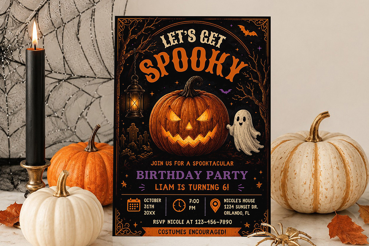 Spooky Halloween Birthday Invitation, an Invitation Template by Arslan (Photo 1 of 5)