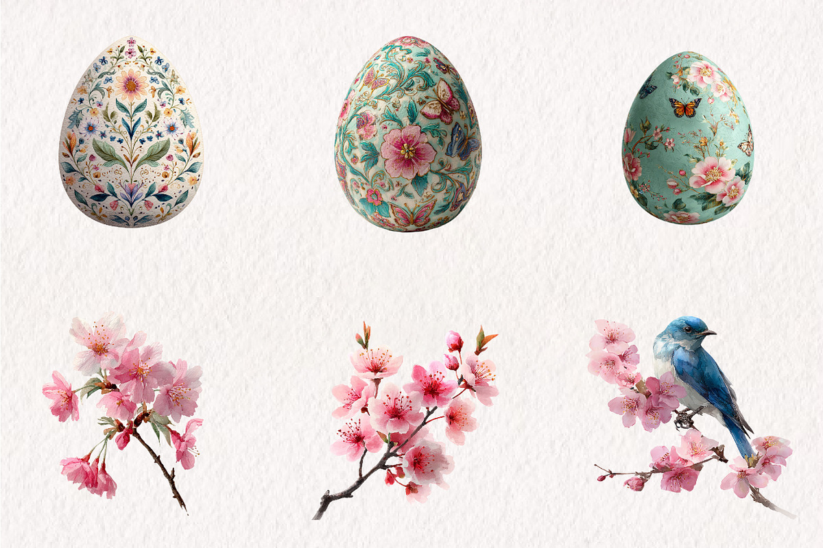 Watercolor Easter Clipart, an Illustration by CreationArt (Photo 3 of 10)
