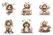 Whimsical Easter Bee clipart, an Illustration by CreationArt (Thumbnail 6 of 6)