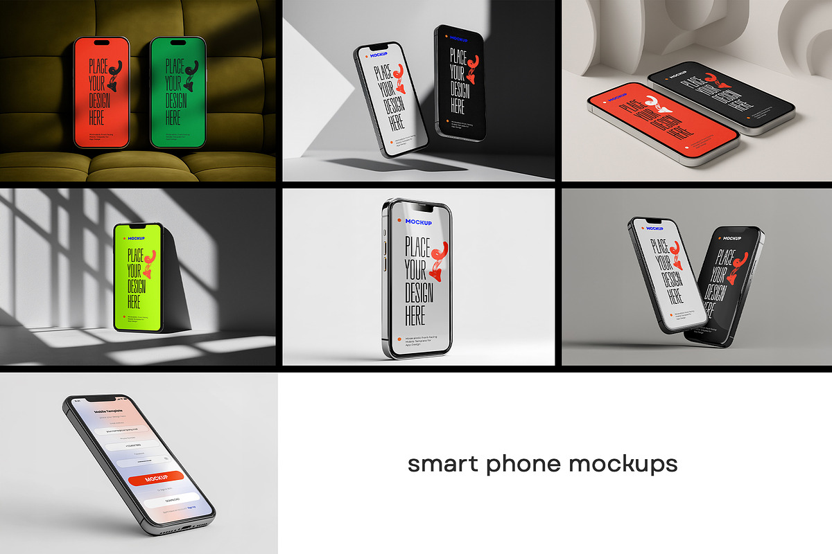Smartphone Mockup Set, a Mockup by dpi (Photo 2 of 9)