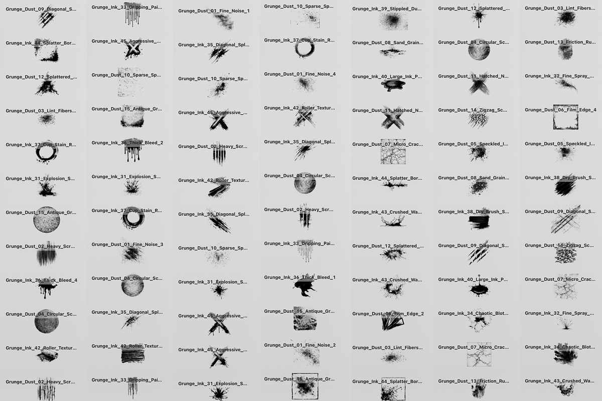 250 Grunge Procreate Brushes, a Brush Add-On by Selentaori Studio (Photo 3 of 10)
