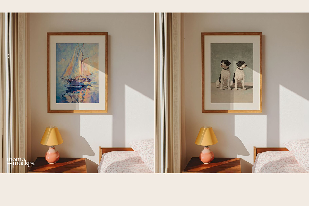 Bedroom Art Frame Mockup | DIN A, a Mockup by momomockps (Photo 4 of 9)