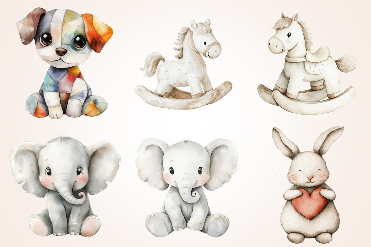 Soft Pastel Baby Animals Art, a Decorative Illustration by Housui Patterns (Photo 8 of 19)