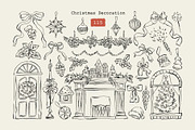 Christmas Line Art Hand Drawn Set, a Seasonal Illustration by Berentine.art (Thumbnail 5 of 9)