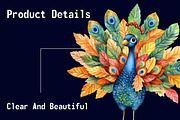 Cute Autumn Peacock Sublimation, an Illustration by CitraGraphics (Thumbnail 5 of 6)