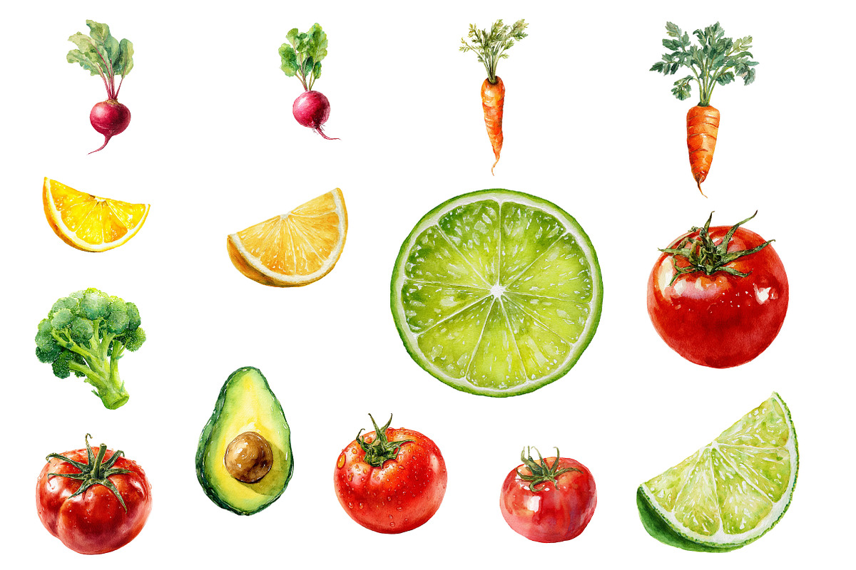 Watercolor Clipart  PRETTY HEALTH, an Illustration by Designworld (Photo 3 of 4)