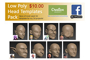 Low Poly Head Templates Pack, a Characters & Person 3D Model by LomellRueca (Thumbnail 1 of 9)