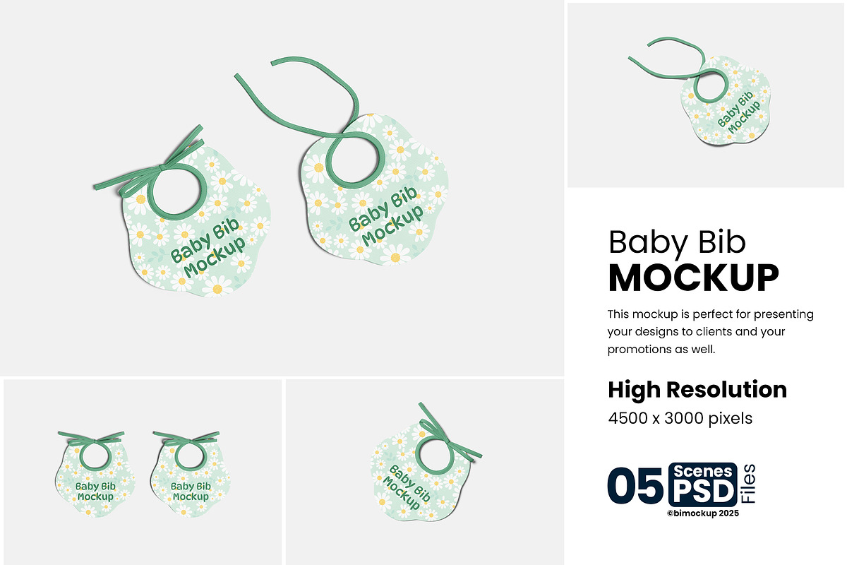 Baby Bib Mockup, a Product Mockup by bimockup (Photo 1 of 6)