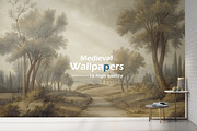 Hand drawn medieval style wallpaper, a Wallpaper Graphic by Muzi pear studio (Thumbnail 1 of 11)