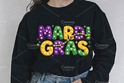 Retro Mardi Gras Bow Png, an Illustration by Canvas Craft (Thumbnail 3 of 6)