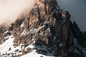 Alpine Cabin in Winter Dolomites, a Nature Photo by Virgo Studio