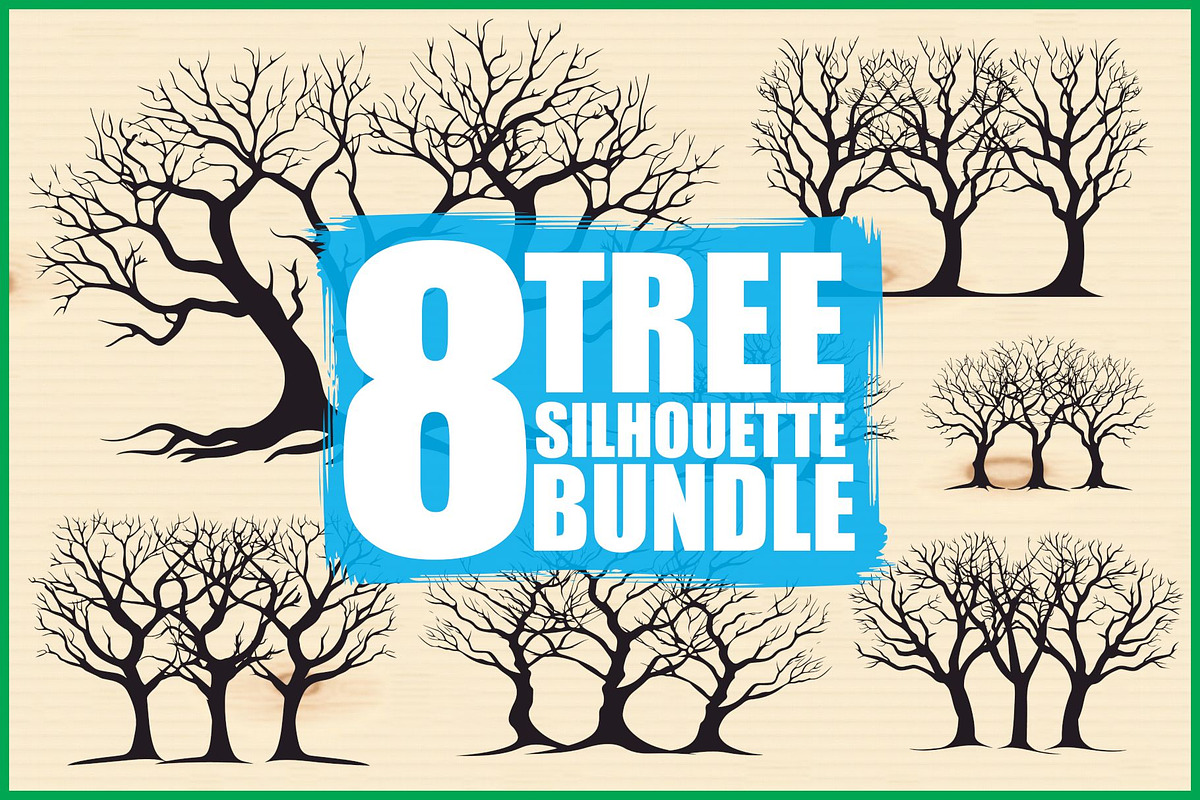 8 Tree Silhouette Vector Bundle, an Illustration by Designs_River (Photo 1 of 9)