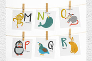 English Alphabet and cards. EPS, PDF, an Animal Illustration by KVIO (Thumbnail 7 of 8)