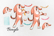 Birthday party. Watercolor dogs., an Animal Illustration by VaraNa Art (Thumbnail 6 of 14)