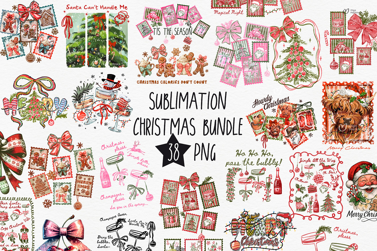 The Ultimate Christmas PNG Bundle, a Graphic by ollalya (Photo 1 of 7)