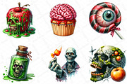 Halloween Zombie Watercolor Clipart, an Illustration by DreamPrint404 (Thumbnail 3 of 5)