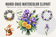 Mardi Gras Watercolor Clipart, an Illustration by Artnoy (Thumbnail 1 of 8)
