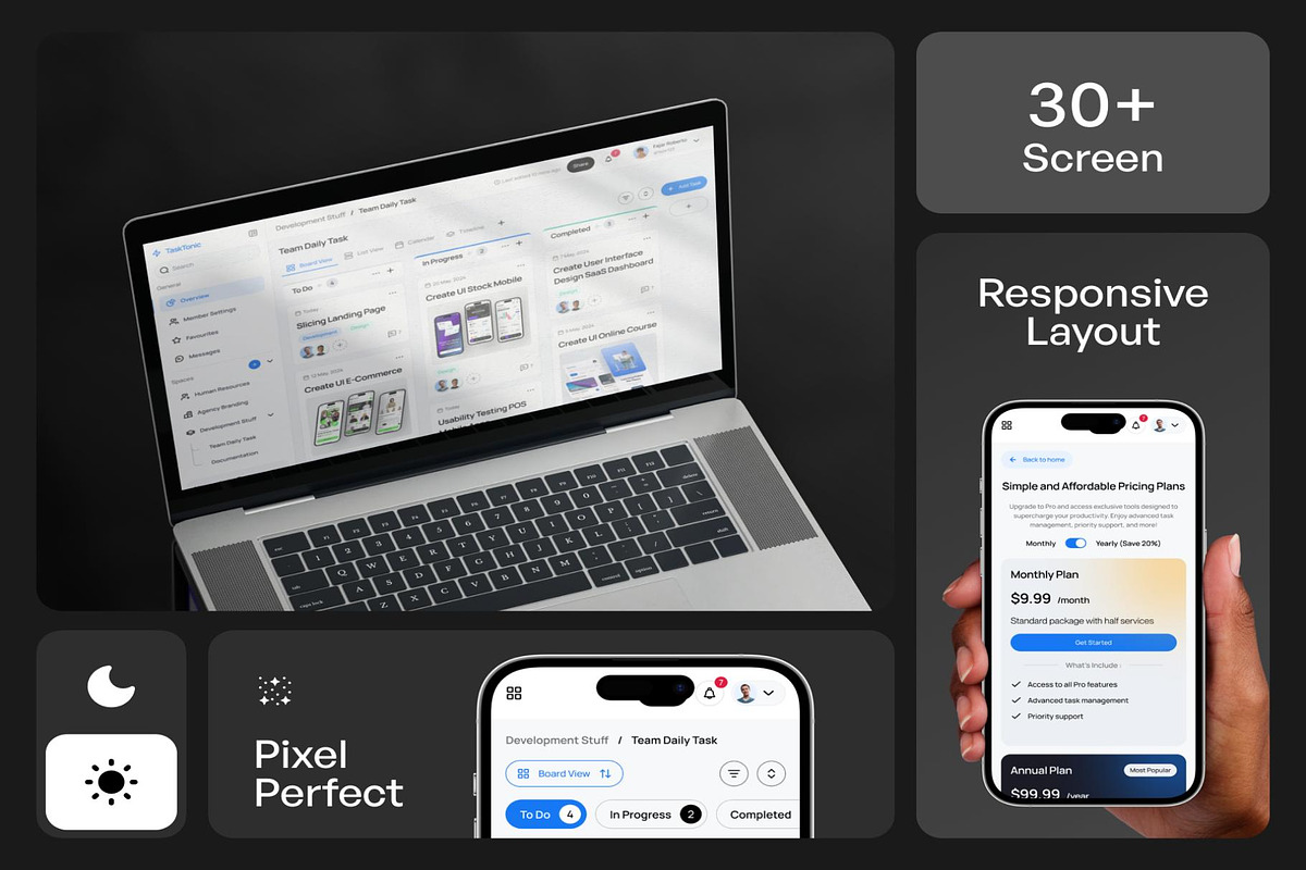TaskTonic UI Kit Task Management UI, an UI Kit Template by Lumina_ui_ux202 (Photo 2 of 7)