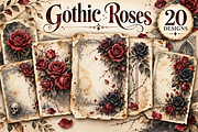 Gothic Roses Junk Journal, a Background Graphic by Coco Bloom (Thumbnail 1 of 3)