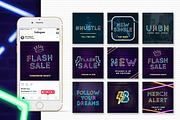 ANIMATED - Neon Social Media Kit, a Social Media Template by Brandspark (Thumbnail 9 of 11)